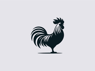 Vintage engraved rooster vector logo for farm-fresh food brands or rural businesses