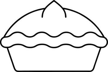 pie icon outline vector illustration on transparent background
