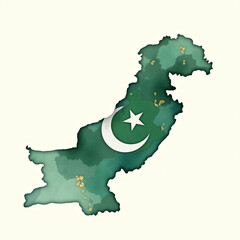 fourteen august independence day map, flag, poster and baloon