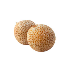 Two lychees isolated on transparent background