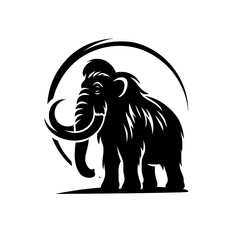 Woolly Mammoth Vector Silhouette Illustration