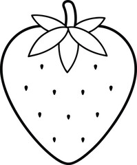 strawberry icon outline vector illustration on transparent background