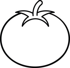 tomato icon outline vector illustration on transparent background