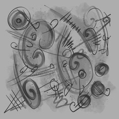 Abstract image for printing. Picture for modern interiors. The picture is painted by hand on a tablet. © neurostructure