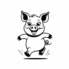Whimsical flying pig silhouette in vector format—perfect for humorous designs, fantasy art, children's illustrations, and creative print projects.