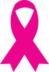 Pink ribbon breast cancer awareness symbol vector art silhouette