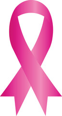 Breast cancer awareness pink ribbon support symbol silhouette