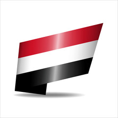 Folded national flag, shining with a shadow.