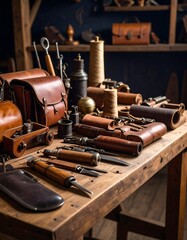 Leather goods workshop display