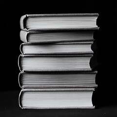 Stack of vintage books with textured spines against a dark background.