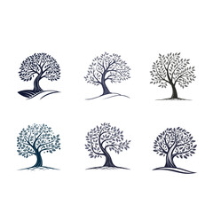 Tree icon set vector. Adobe Illustrator Artwork