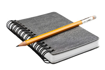  A spiral notebook with a pencil, isolated on a Transparent background PNG