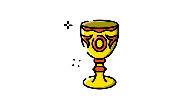 Elegant chalice icon with intricate design, perfect for luxury branding and creative projects