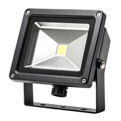 Modern led spotlight for outdoor use providing bright and efficient lighting for any application isolated on transparent background