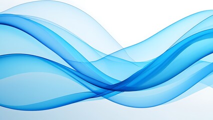 Abstract Flowing Blue Waves with Transparent Overlays and Dynamic Motion