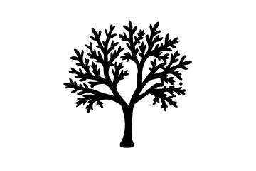 Obraz premium Blue Olive Tree Silhouette on White Background plant