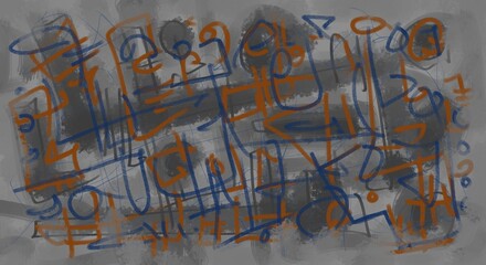 Abstract image for printing. Picture for modern interiors. The picture is painted by hand on a tablet. © neurostructure