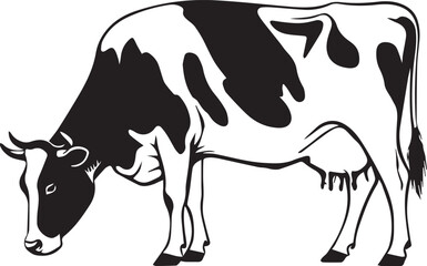The Vector cow image for print