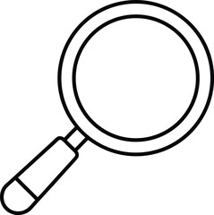 magnifying glass zoom icon line art vector on transparent background