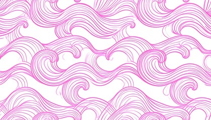 Abstract pink wavy lines on white background