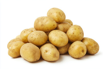 a pile of potatoes on a white surface