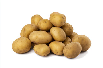 a pile of potatoes on a white surface