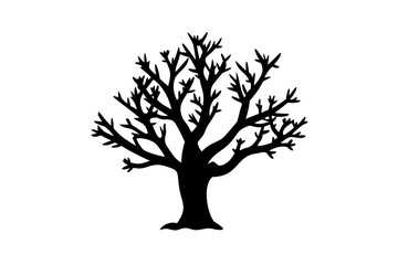 Desert Dogwood Tree Silhouette on White desert plant