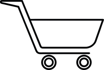shopping cart slide icon line art vector on transparent background
