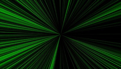 Obraz premium Abstract radiating green lines on black background (1)