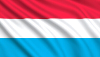 Luxembourg flag with horizontal red-white-light blue stripes representing sovereignty, unity, and European identity.