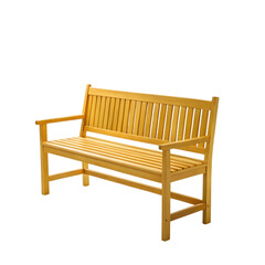 Wooden garden bench in a park setting offering a place to rest and enjoy the beauty of nature in a relaxing atmosphere isolated on transparent background