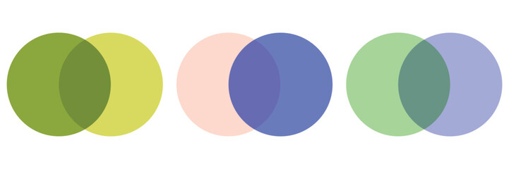 Colorful Venn Diagram with Two Overlapping Circles – Vector Infographic for
 Business and Education