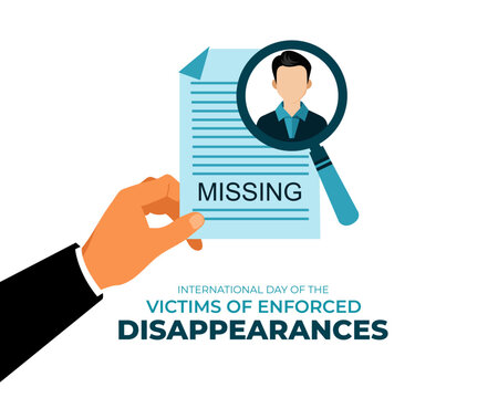 International Day of the Victims of Enforced Disappearances. 30 august. Holiday concept. Template for background with banner, poster and card. Vector illustration.