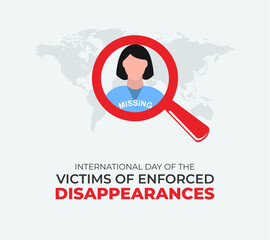 International Day of the Victims of Enforced Disappearances. 30 august. Holiday concept. Template for background with banner, poster and card. Vector illustration.