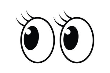 Funny Cartoon Eyes Vector Set – Looking Emoji and Chat Sticker Icons