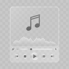 Music player user interface with screen and glass buttons