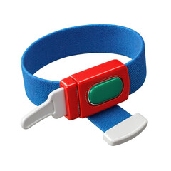Blue Tourniquet With Red Green Clasp isolated on a transparent background medical