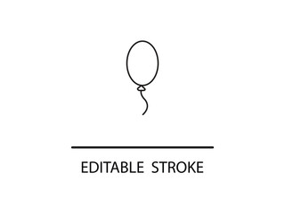 Simple balloon icon illustration for celebratory designs and party decorations with editable stroke for easy customization projects.