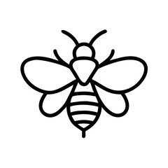 Bee Outline Icon – Minimal Line Style Insect Symbol for Nature and Ecology