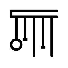 Chimes Outline Icon – Minimal Line Style Wind Chime or Musical Hanging Symbol