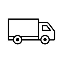 Delivery Truck Outline Icon – Minimal Line Style Logistics and Shipping Symbol