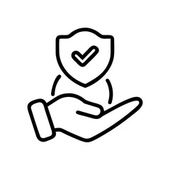 Ensure Adherence Outline Icon – Minimal Line Style Compliance and Quality Assurance Symbol

