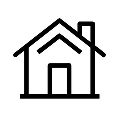 House Outline Icon – Minimal Line Style Home and Real Estate Symbol