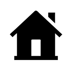 House Outline Icon – Minimal Line Style Home and Real Estate Symbol
