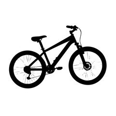 Mountain Bike Silhouette Vector – Black Cutout Cycling and Outdoor Sports Illustration


