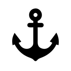 Ship Anchor Silhouette Icon – Bold Nautical Symbol for Marine and Maritime Themes