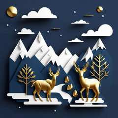 Santa Claus and his reindeer