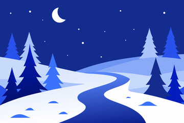 winter landscape with trees