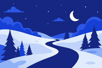 winter landscape with snow