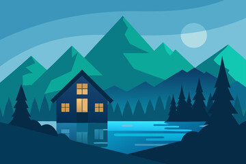 vector illustration of mountain landscape